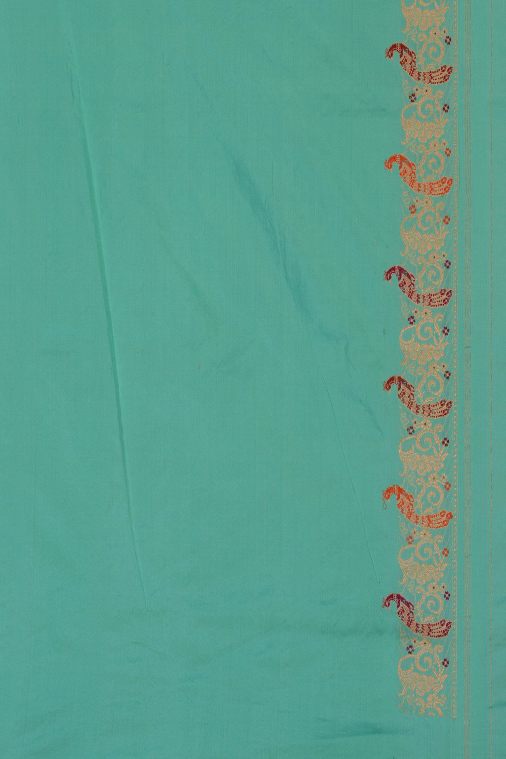 Image of Banarasi Katan Silk Turquoise Blue Saree